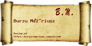 Burzu Máriusz névjegykártya